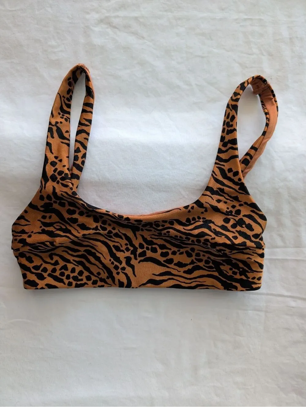 Animal Print Bikini Swim Top Brown Black Size 2 (US) EUR 34